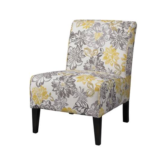 Linon Lynn Yellow And Gray Fl Chair
